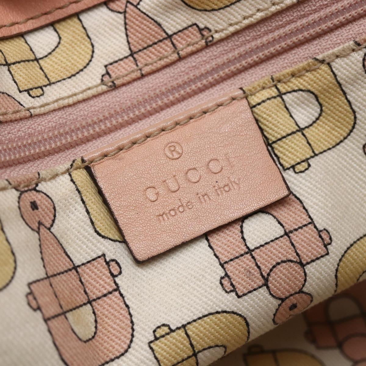 GUCCI GG Canvas Guccissima Abbey Tote Bag Leather Pink Gold 189831 Auth 152938