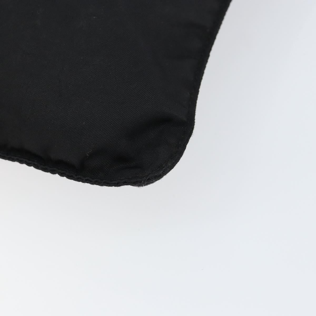 PRADA Shoulder Bag Nylon Black Silver Auth 152945