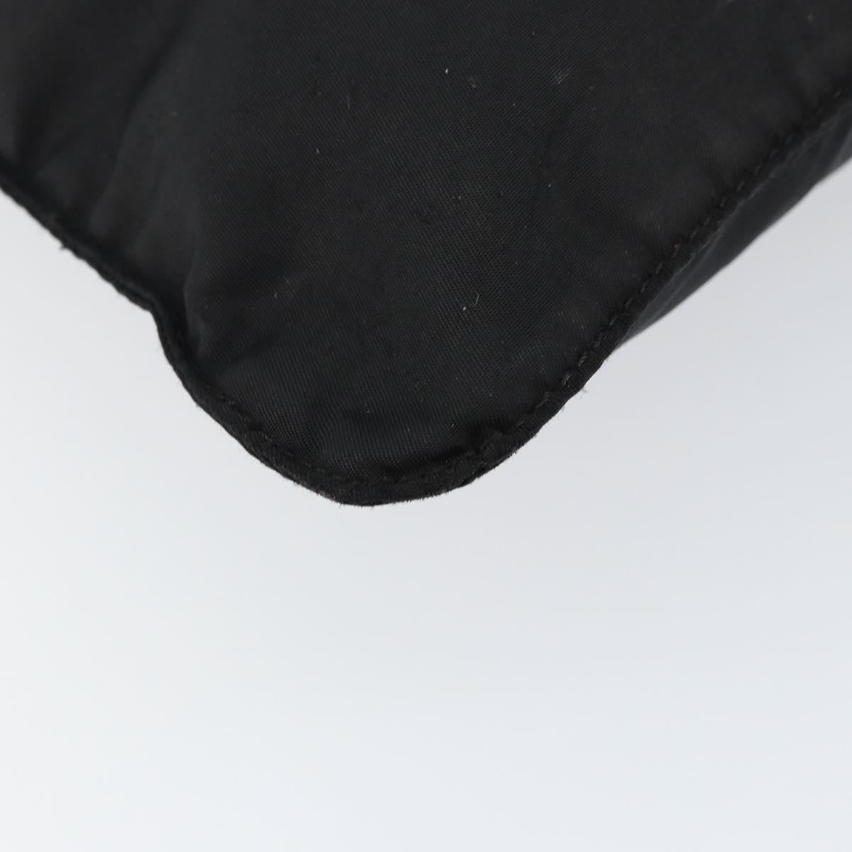 PRADA Shoulder Bag Nylon Black Silver Auth 152945