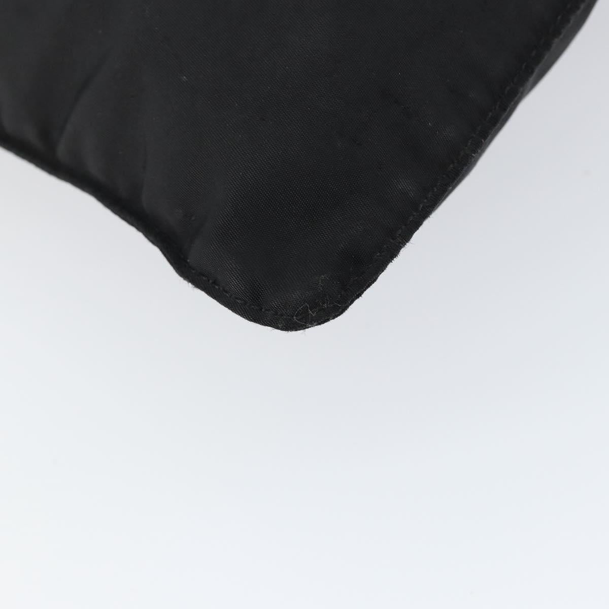 PRADA Shoulder Bag Nylon Black Silver Auth 152945