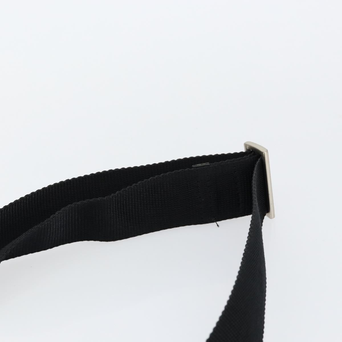 PRADA Shoulder Bag Nylon Black Silver Auth 152945