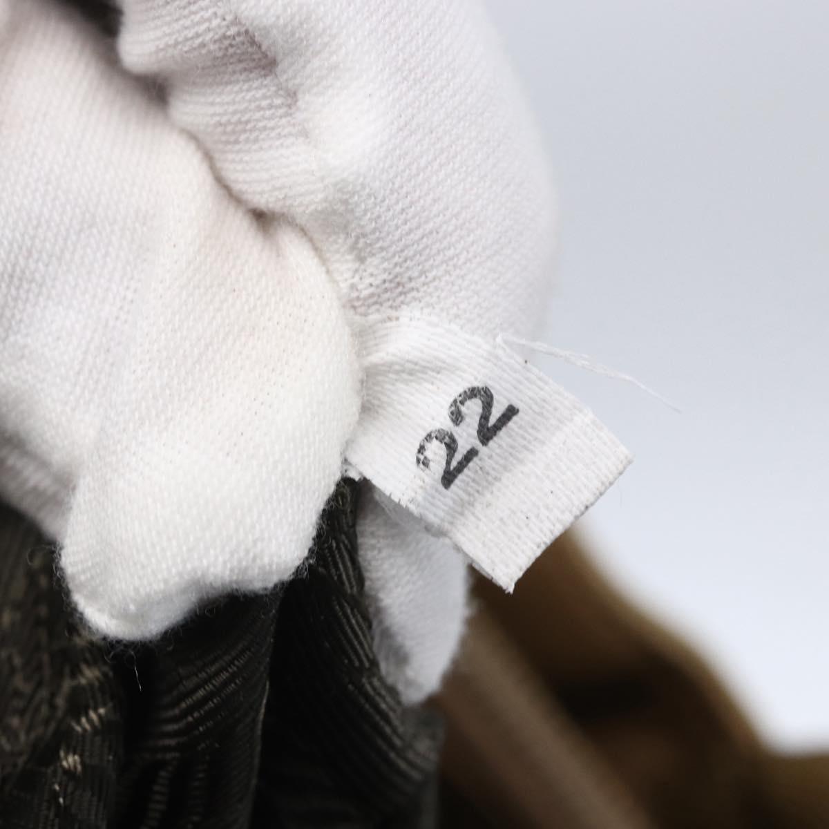 PRADA Tote Bag Nylon Beige Silver Auth 152951