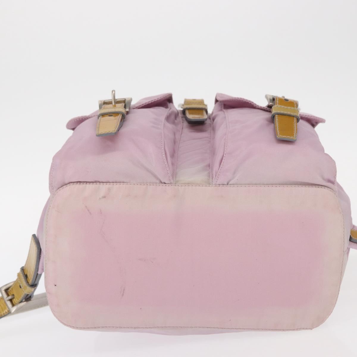 PRADA Backpack Nylon Pink Silver Auth 152952