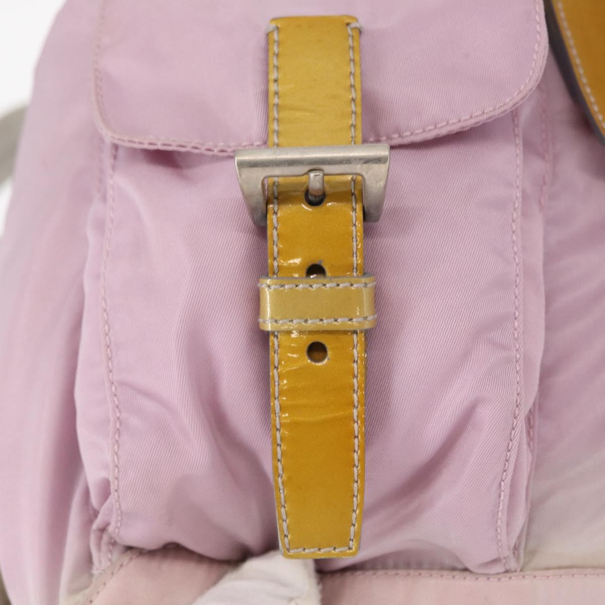 PRADA Backpack Nylon Pink Silver Auth 152952