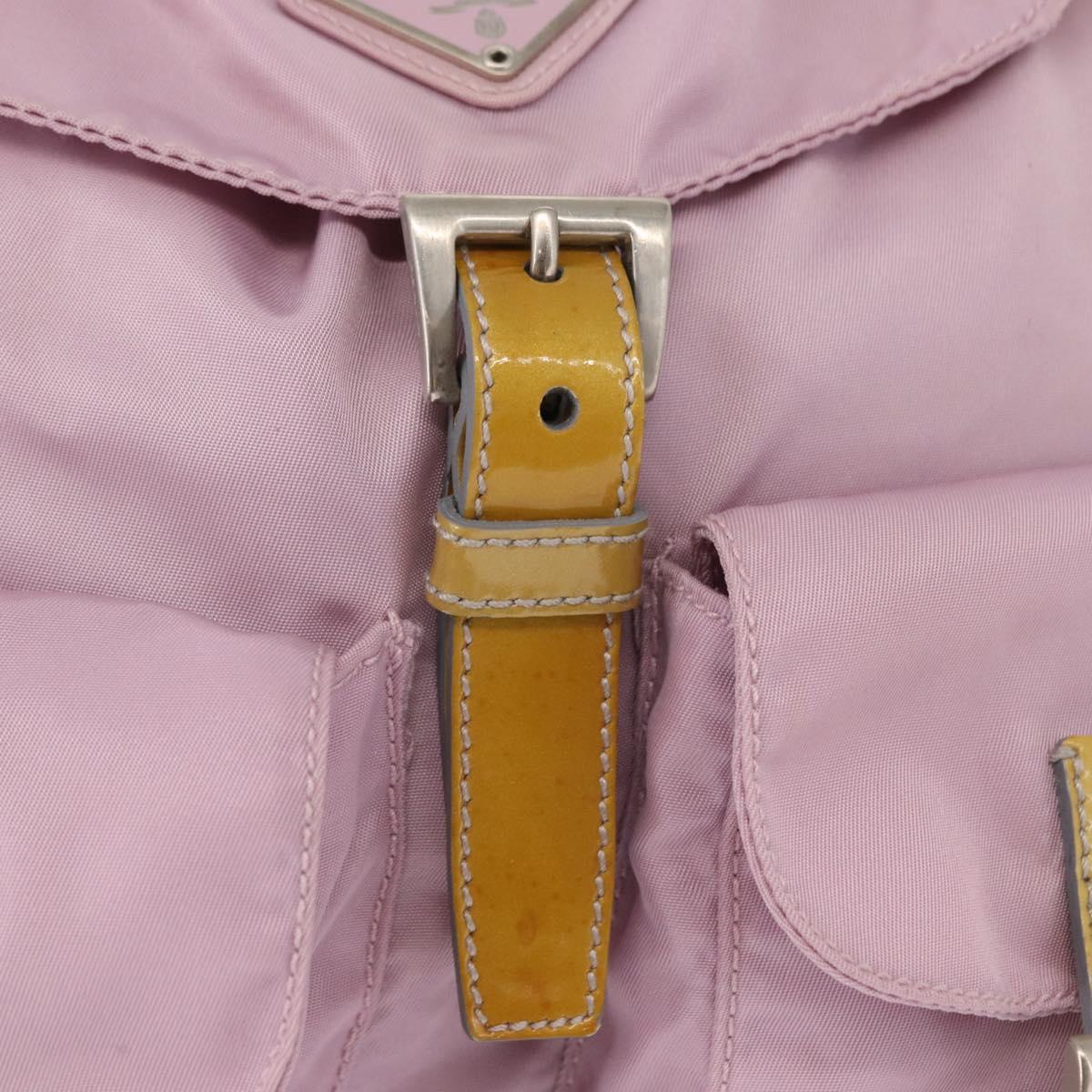 PRADA Backpack Nylon Pink Silver Auth 152952