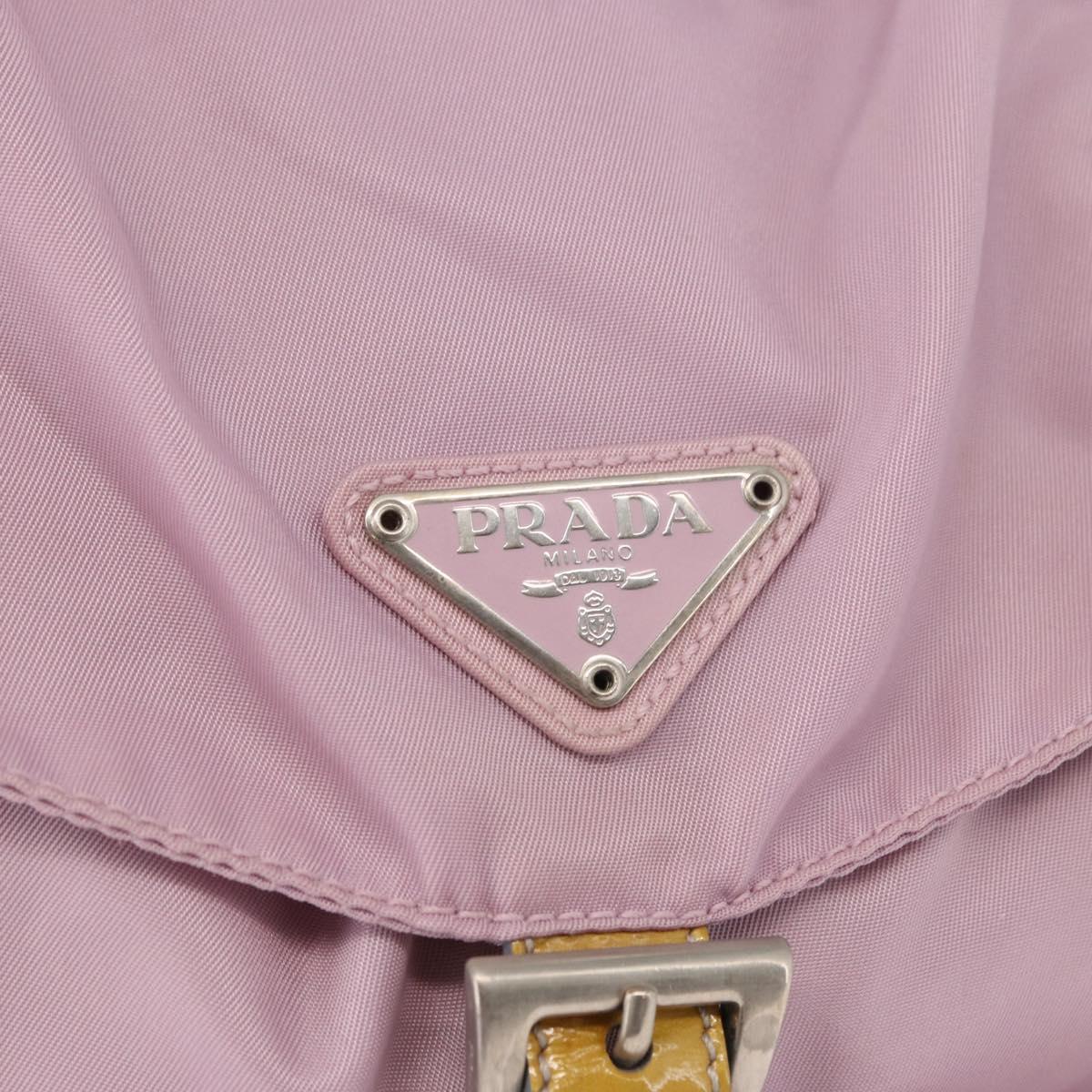 PRADA Backpack Nylon Pink Silver Auth 152952