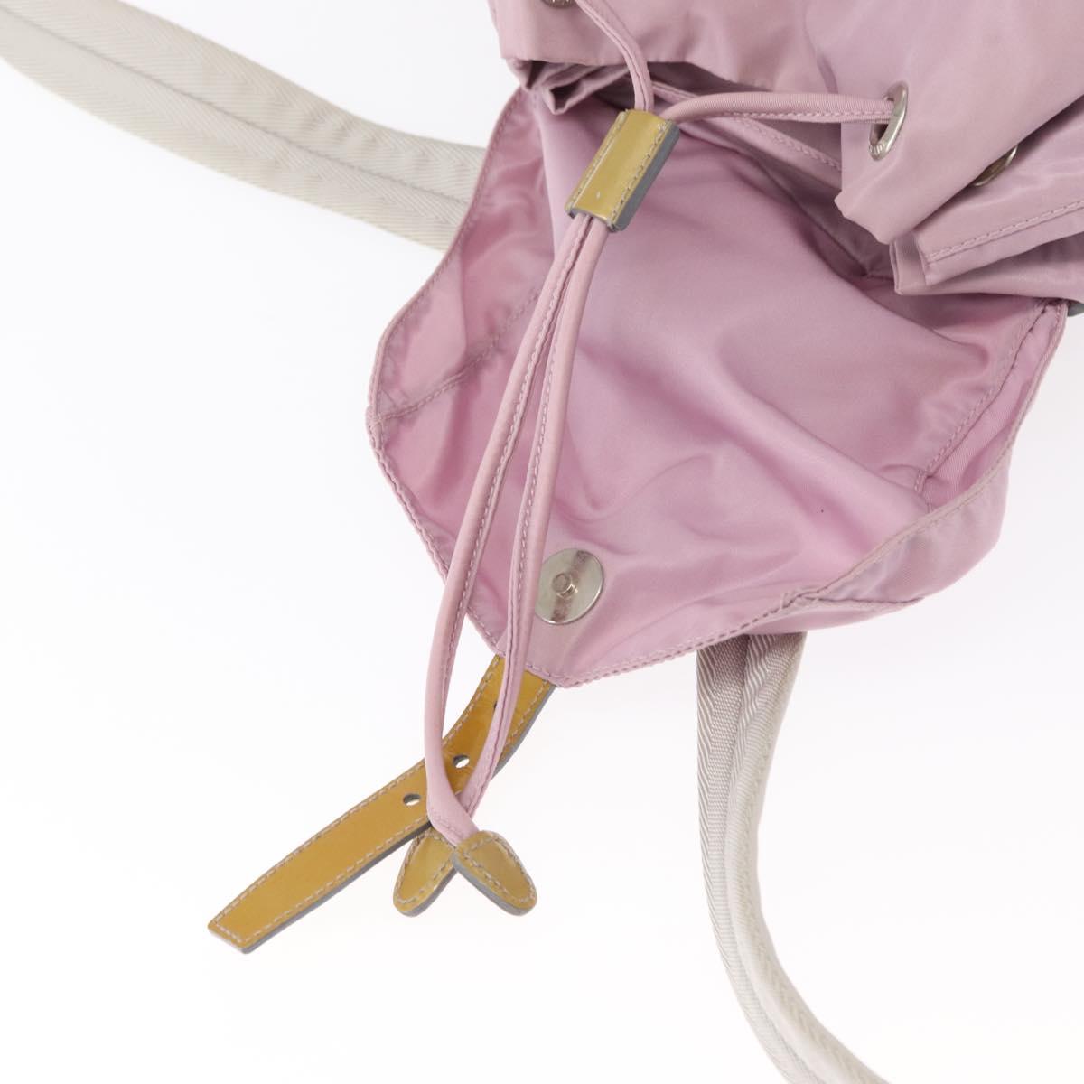 PRADA Backpack Nylon Pink Silver Auth 152952