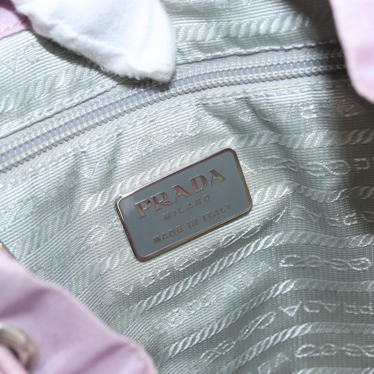 PRADA Backpack Nylon Pink Silver Auth 152952