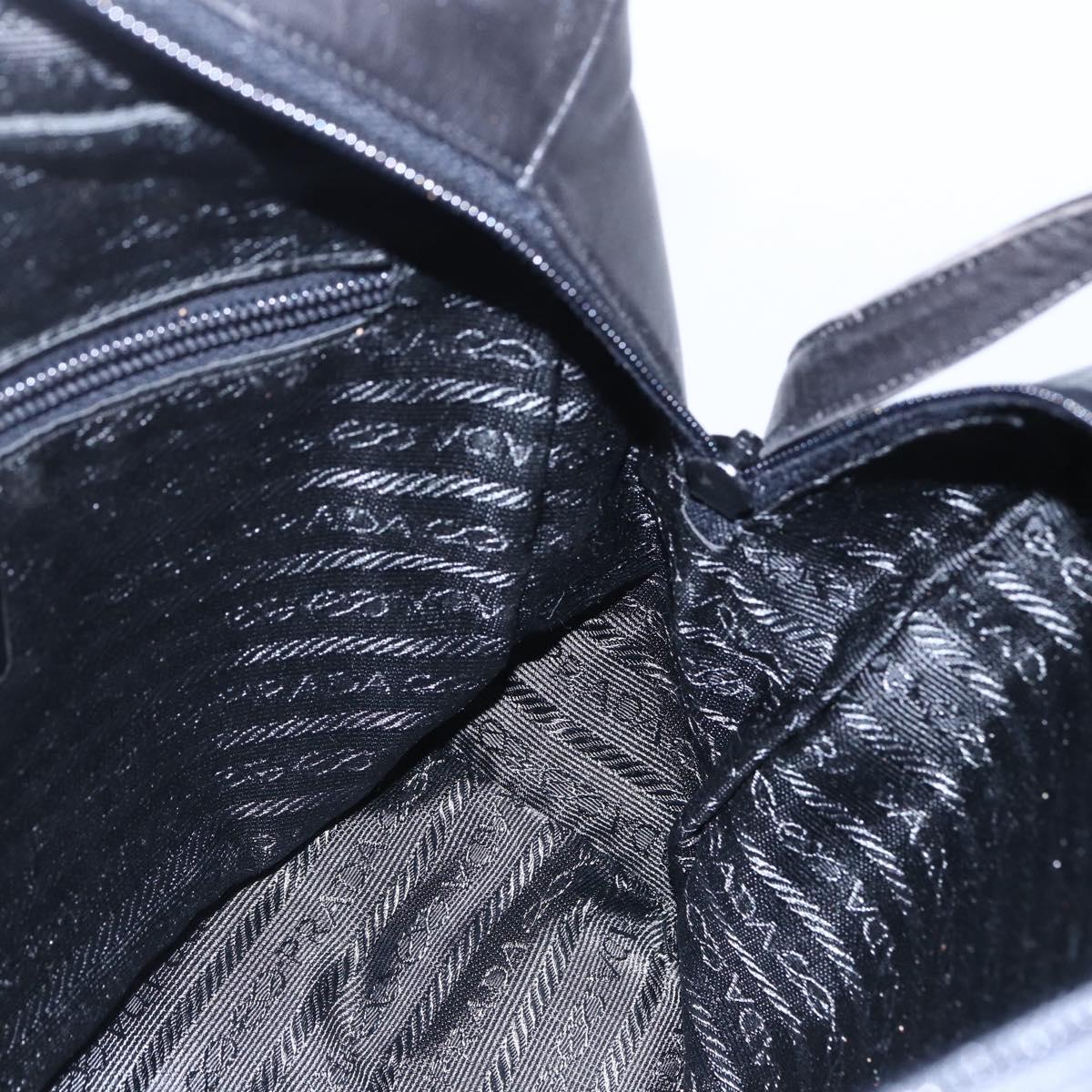 PRADA Shoulder Bag Leather Black Auth 152954