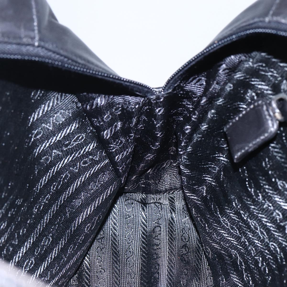 PRADA Shoulder Bag Leather Black Auth 152954