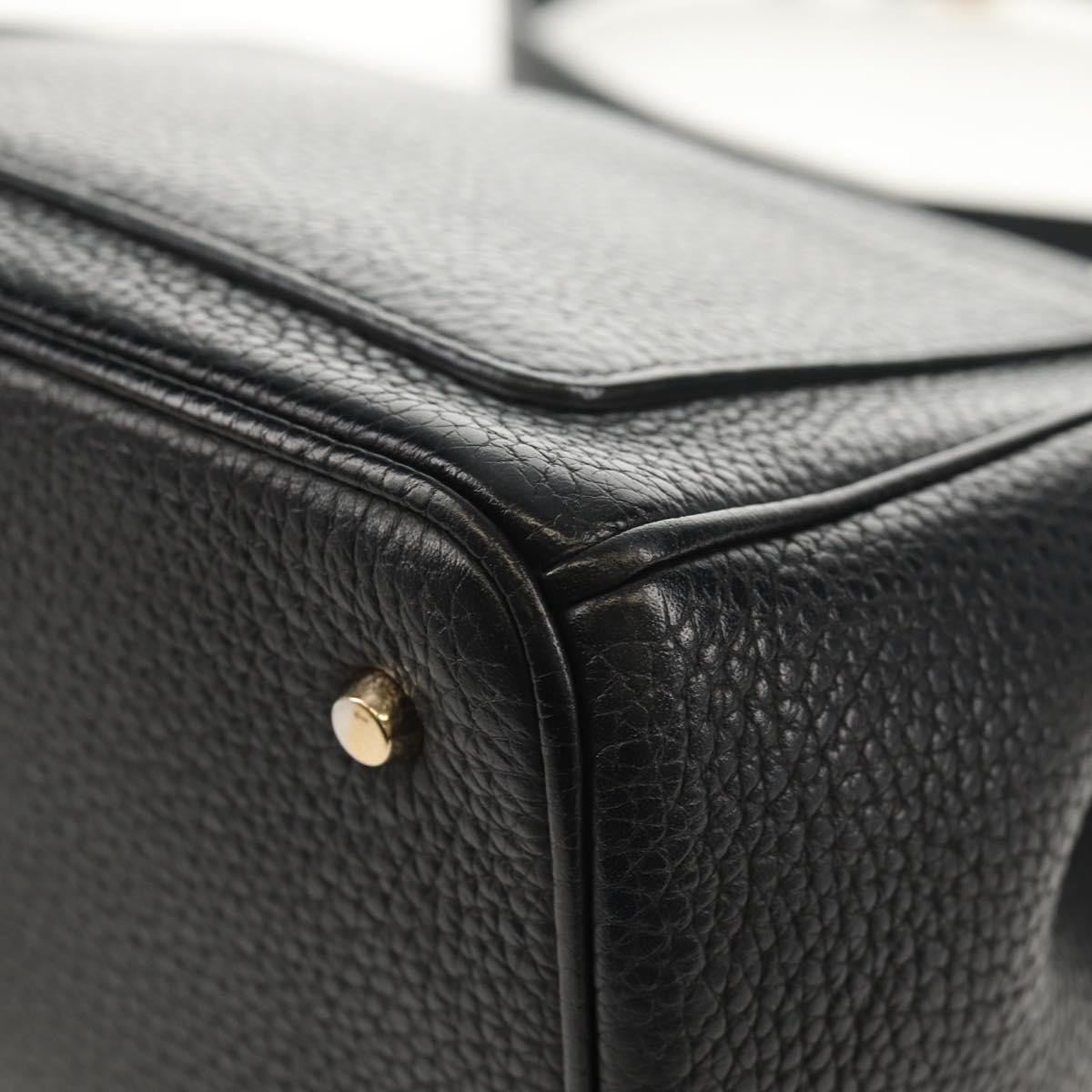 Christian Dior Lady Dior Be Dior Small Bag Leather 2way Black Gold Auth 152955AV