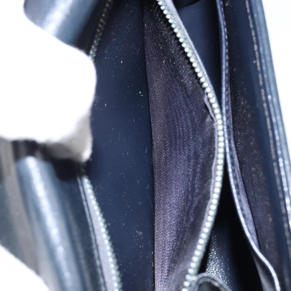 GUCCI GG Canvas Horsebit Chain Shoulder Bag PVC Navy Gold Auth 152956