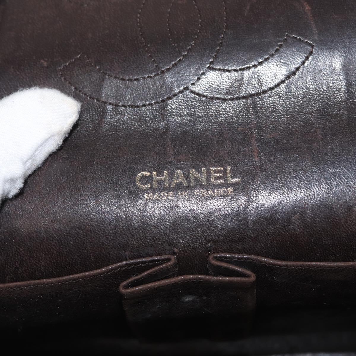 CHANEL Matelasse Chain Shoulder Bag Lamb Skin Vintage Black Gold CC Auth 152958