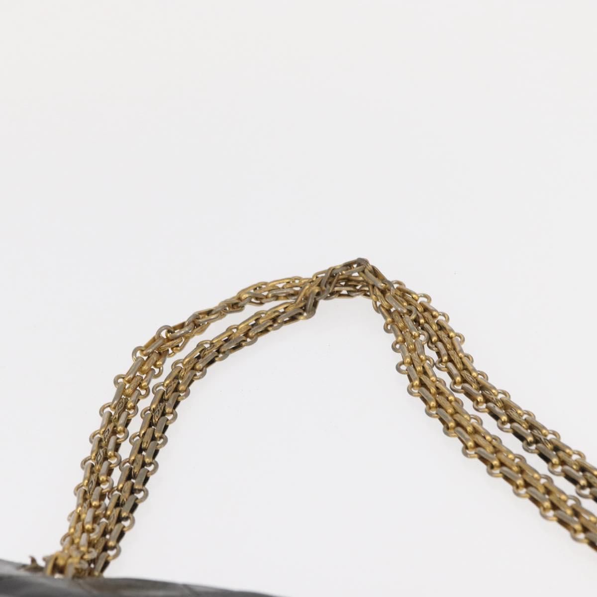 CHANEL Matelasse Chain Shoulder Bag Lamb Skin Vintage Black Gold CC Auth 152958