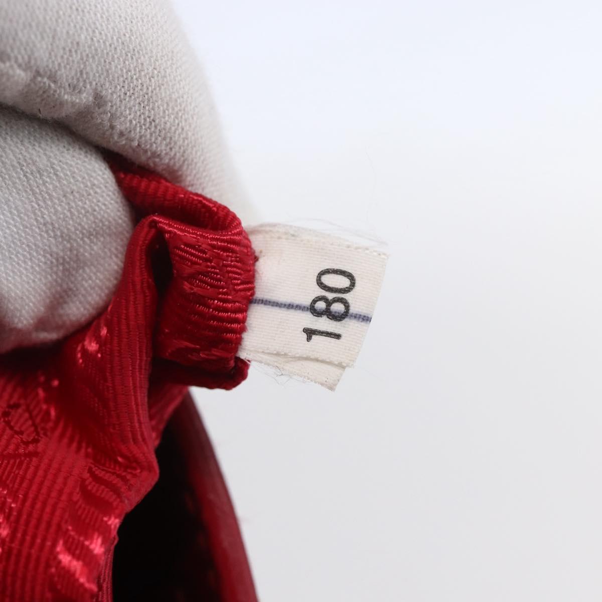 PRADA Tote Bag Safiano Leather 2way Red Gold Auth 152961