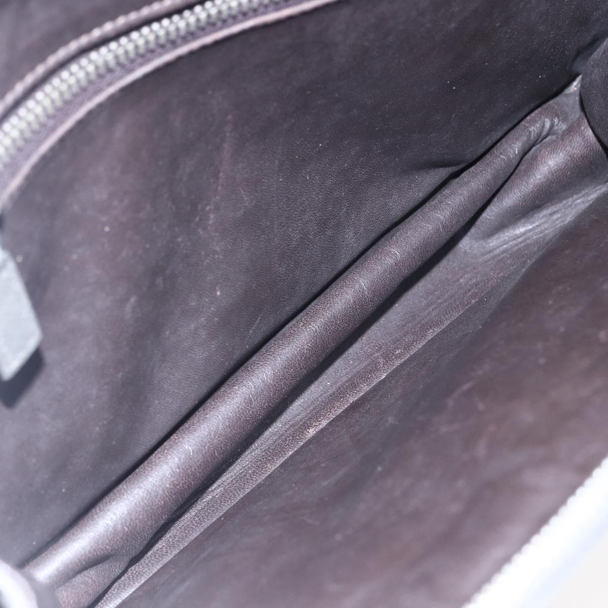 PRADA Clutch Bag Safiano Leather Gray Silver Auth 152965