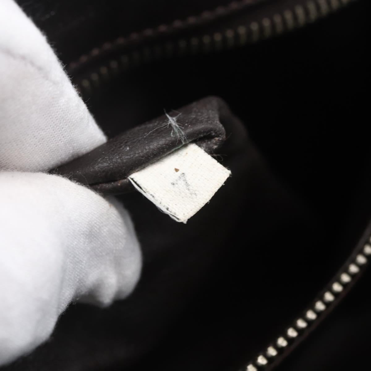 PRADA Clutch Bag Safiano Leather Gray Silver Auth 152965