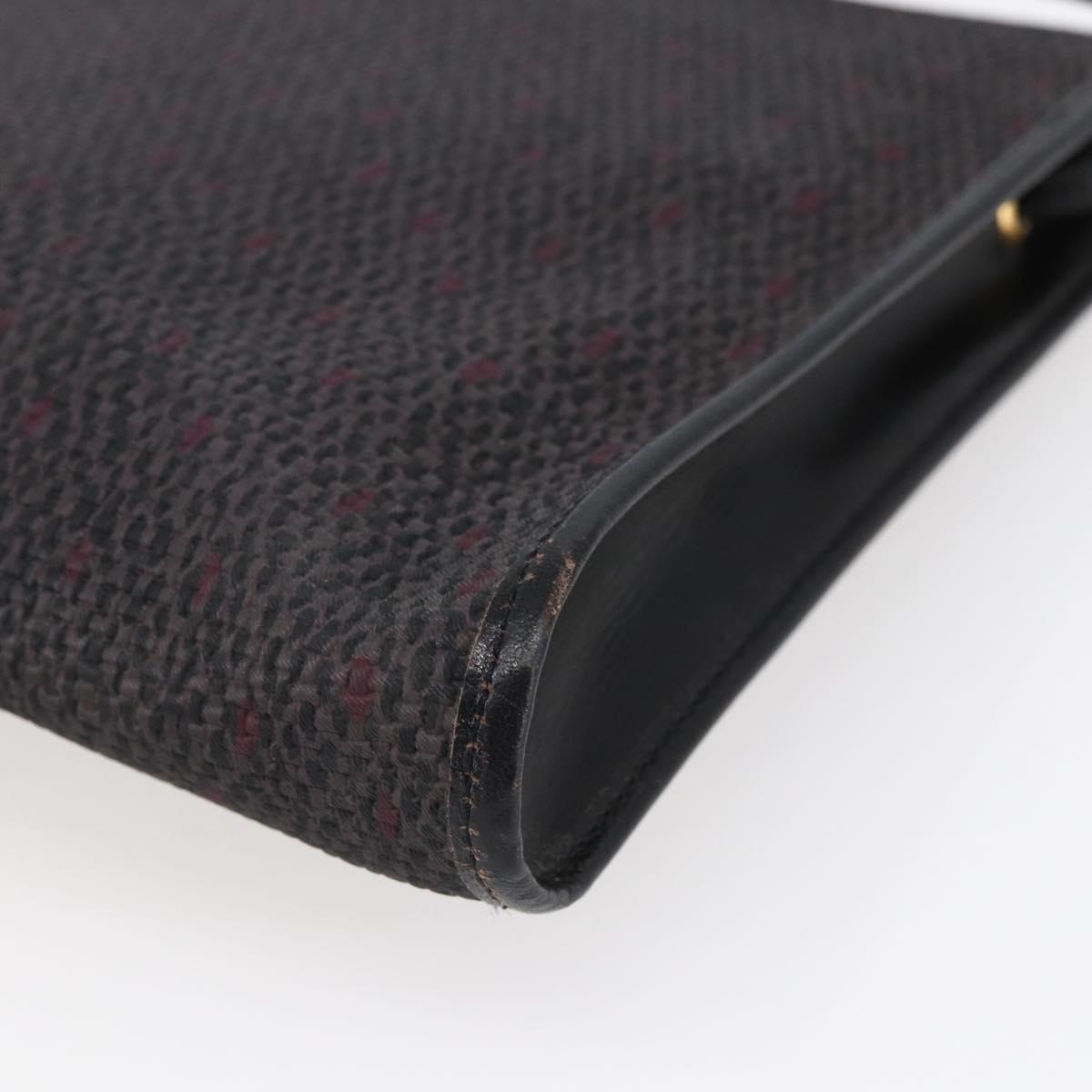 SAINT LAURENT Shoulder Bag PVC Leather Black Gold Auth 152971