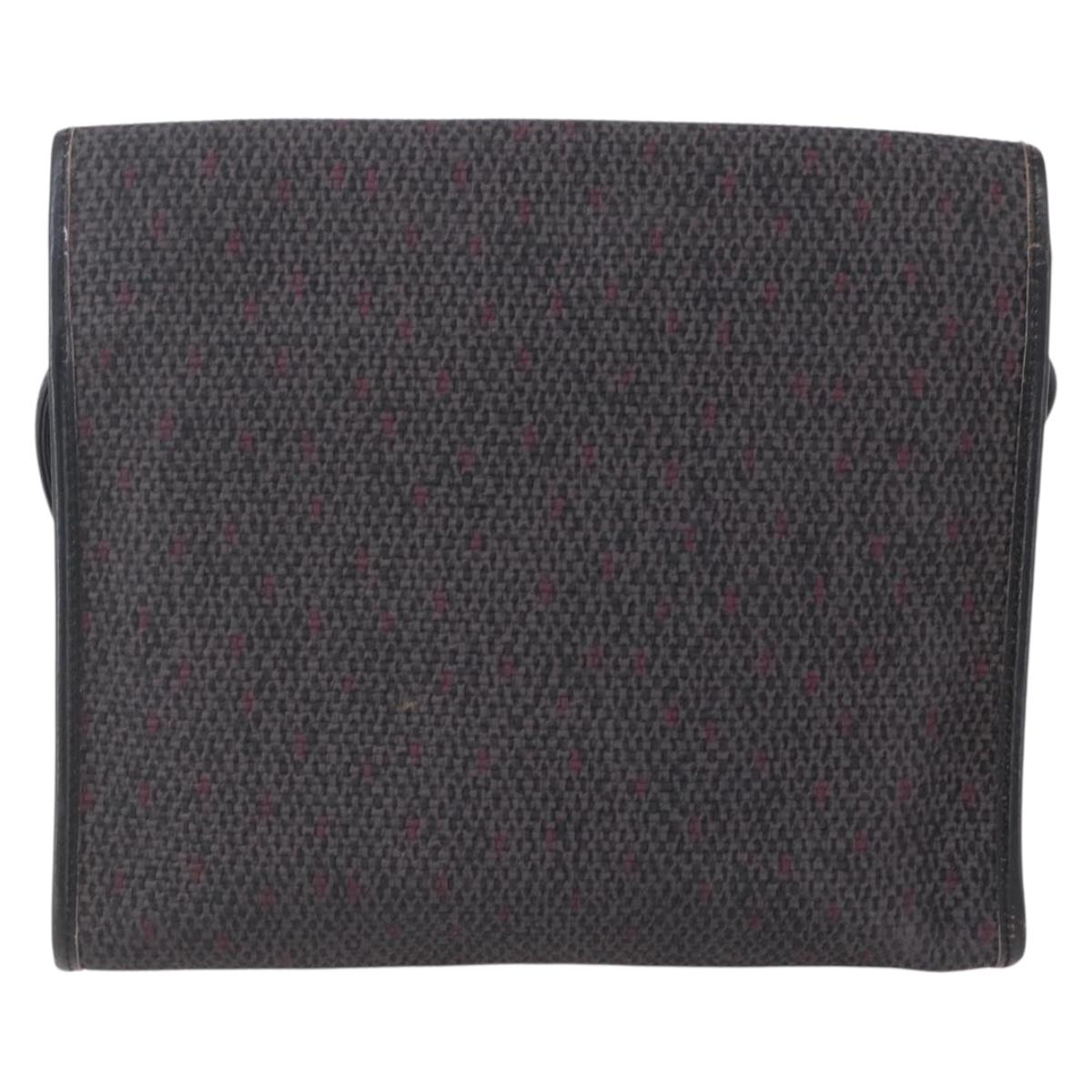 SAINT LAURENT Shoulder Bag PVC Leather Black Gold Auth 152971