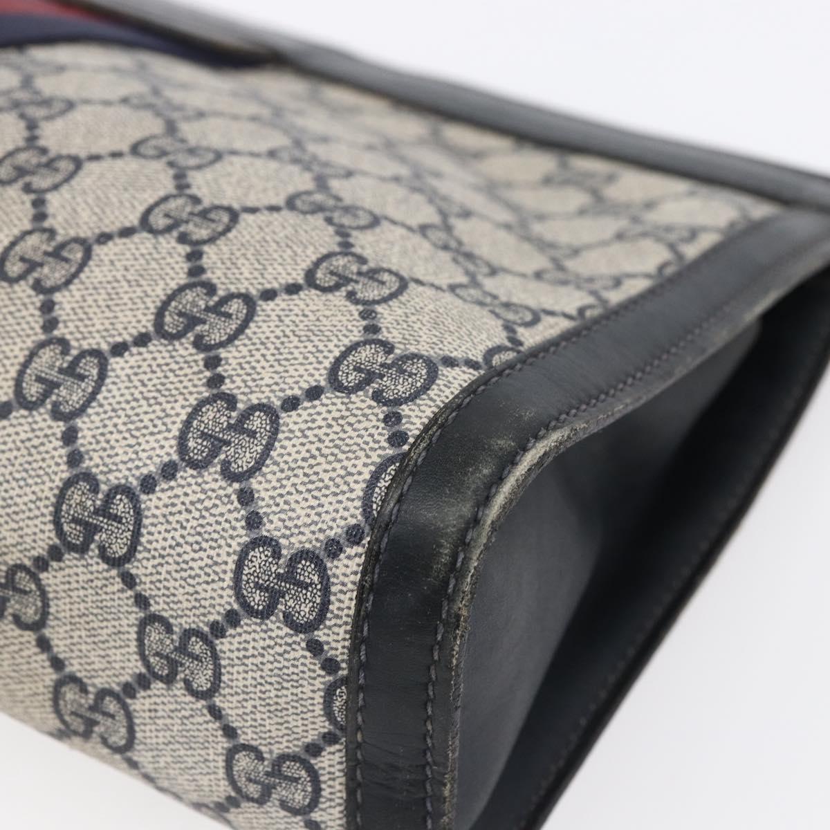 GUCCI GG Supreme Sherry Line Clutch Bag PVC Navy 37 014 2125 Auth 152977