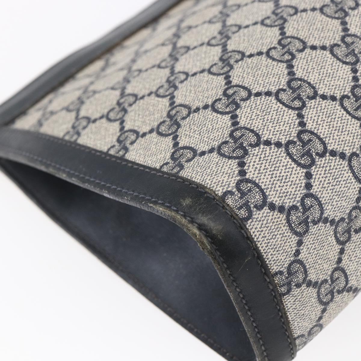 GUCCI GG Supreme Sherry Line Clutch Bag PVC Navy 37 014 2125 Auth 152977