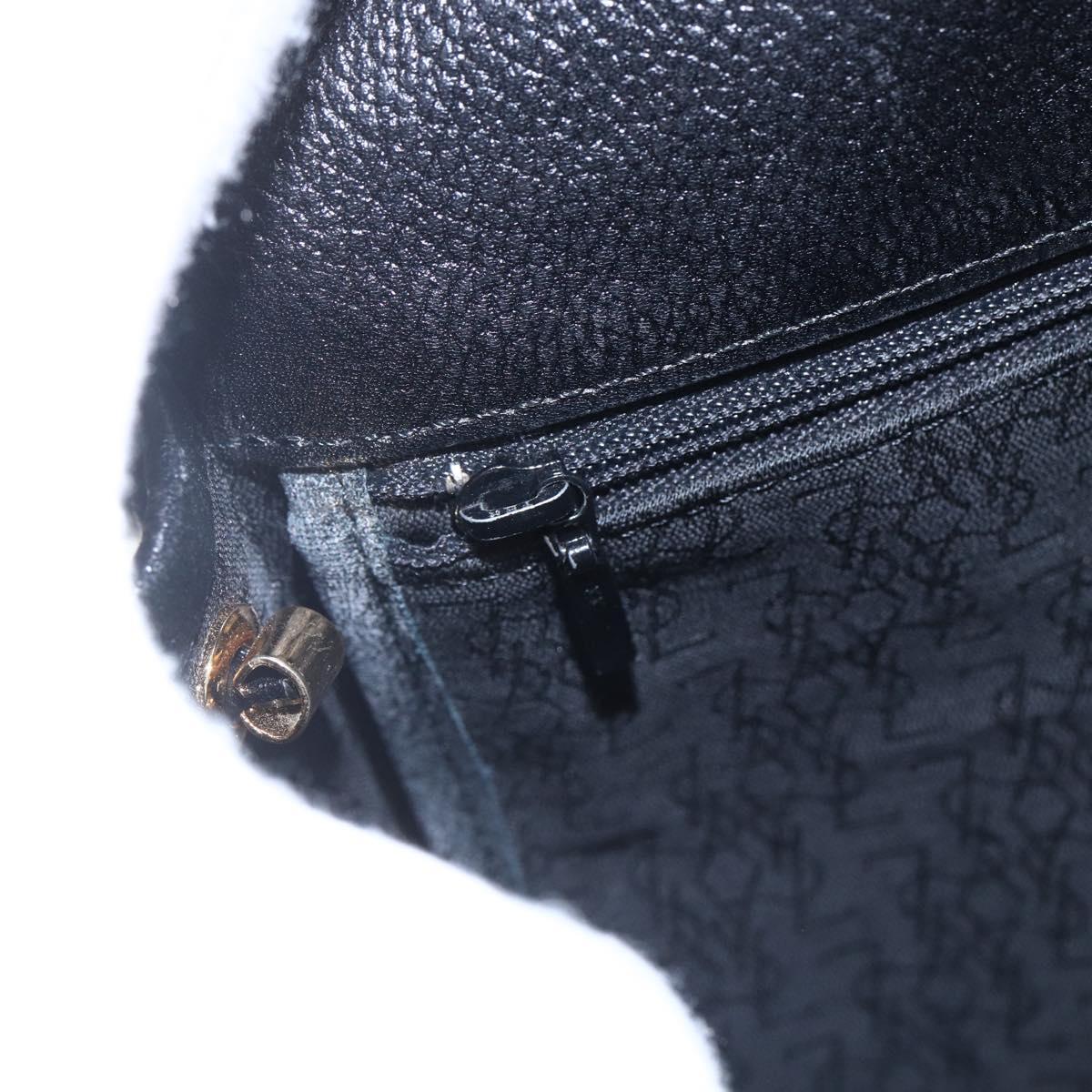 SAINT LAURENT Shoulder Bag Leather Black Gold Auth 152979