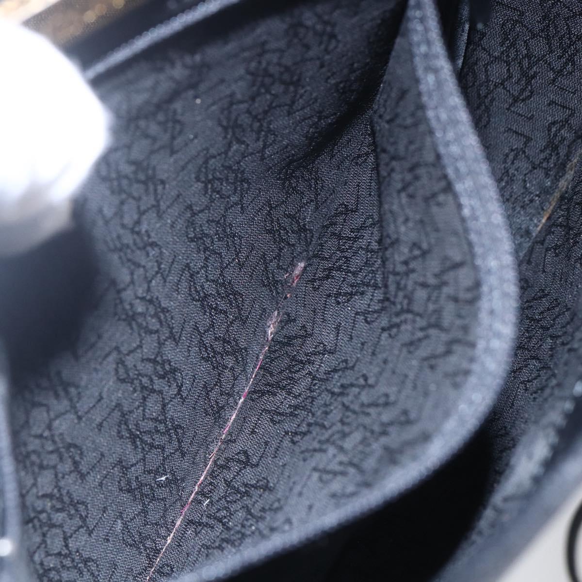 SAINT LAURENT Shoulder Bag Leather Black Gold Auth 152979