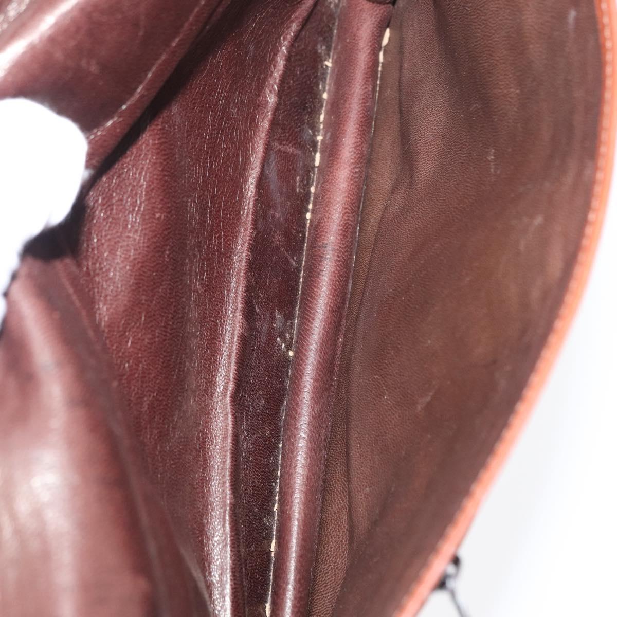 CELINE Macadam Canvas Clutch Bag Suede Beige Gold Auth 152980