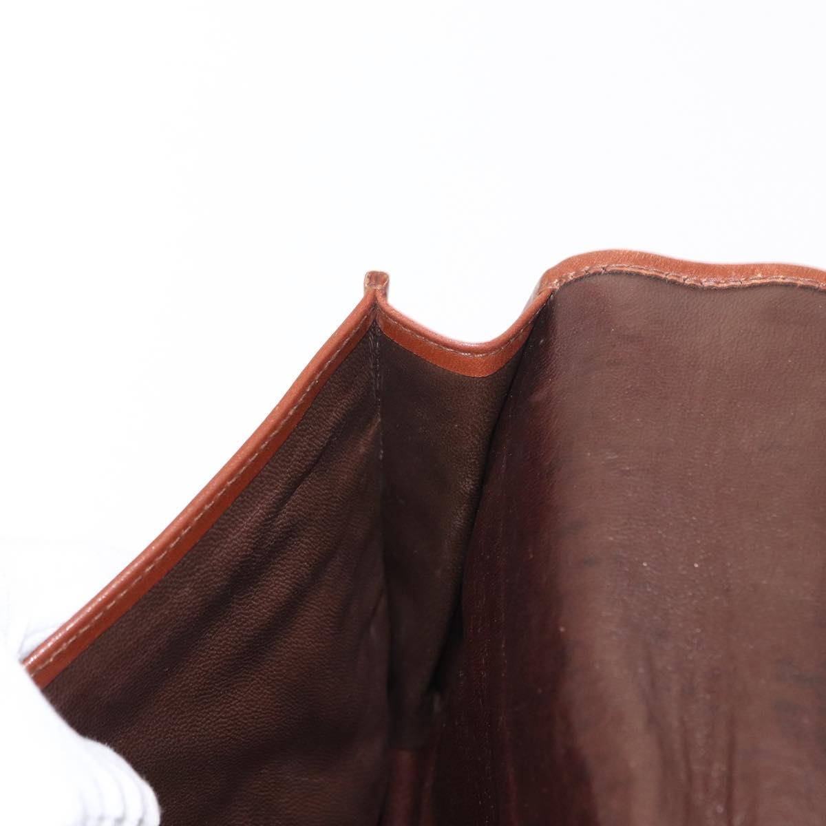 CELINE Macadam Canvas Clutch Bag Suede Beige Gold Auth 152980