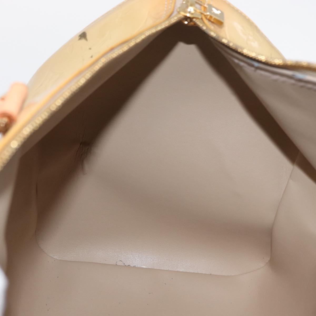 LOUIS VUITTON Monogram Vernis Mercer Boston Bag Beige M91000 LV Auth 152986