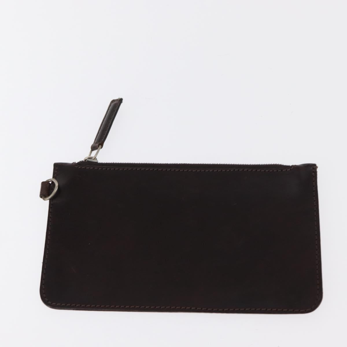 FENDI Zucca Canvas Hand Bag Black Brown Silver Auth 152992