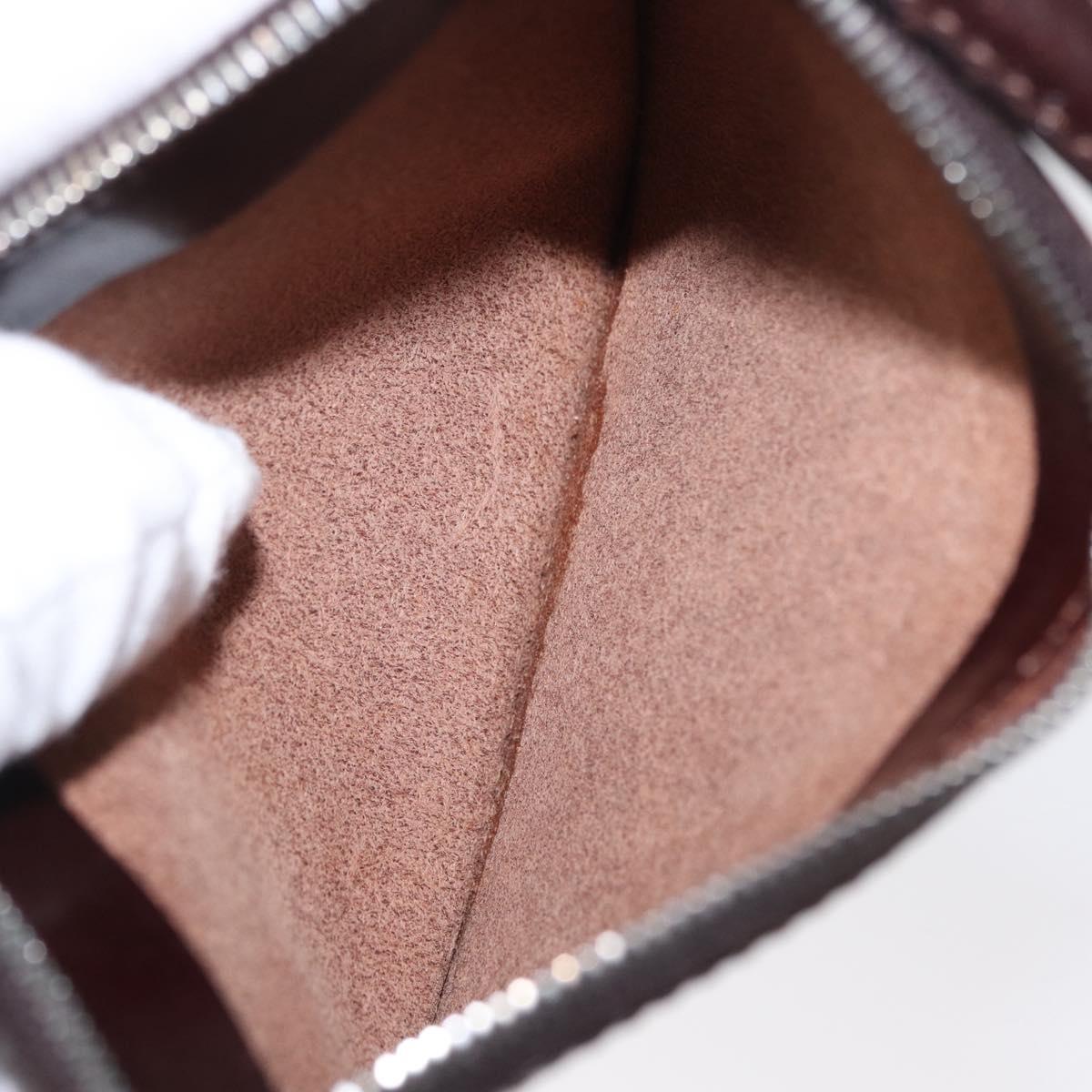 FENDI Zucca Canvas Hand Bag Black Brown Silver Auth 152992