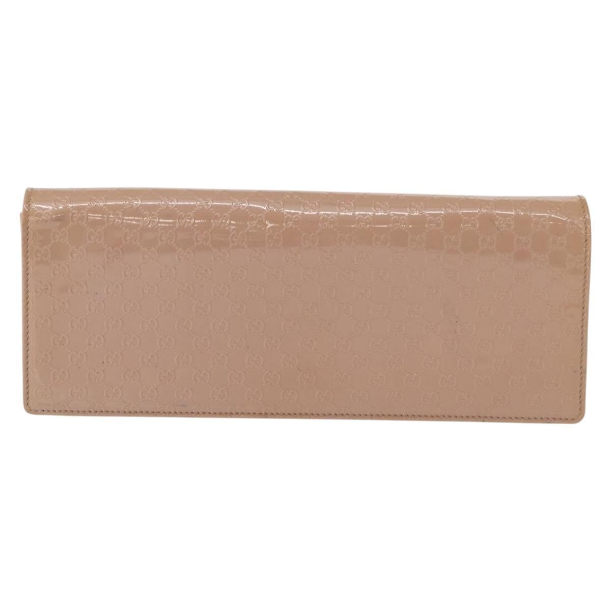 GUCCI Micro GG Supreme Clutch Bag PVC Beige 237073 Auth 152997