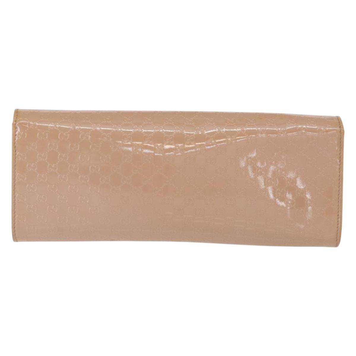 GUCCI Micro GG Supreme Clutch Bag PVC Beige 237073 Auth 152997