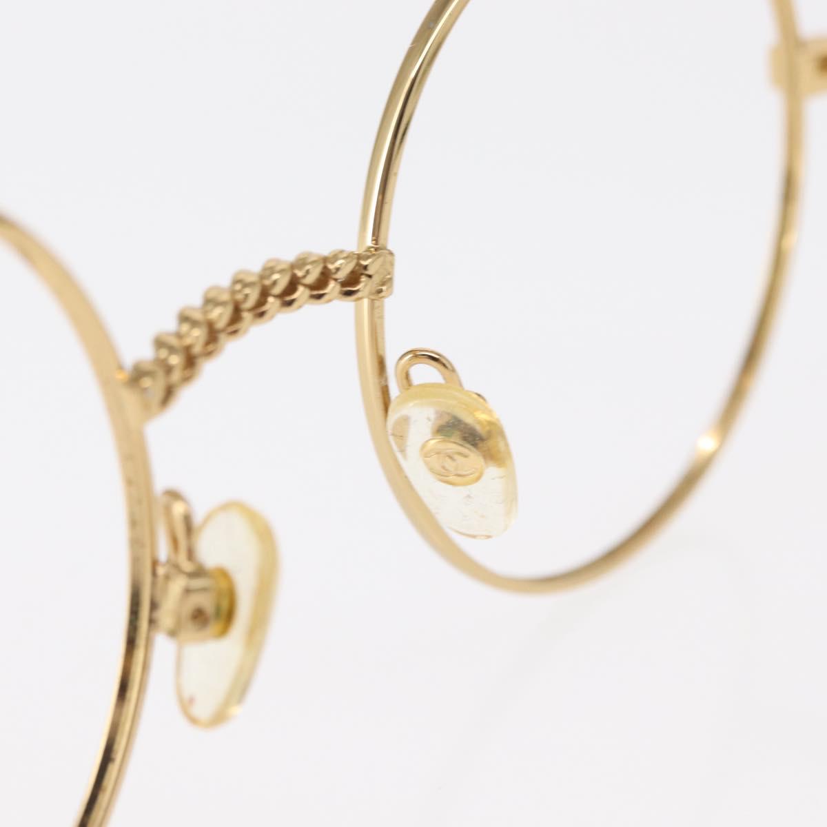 CHANEL Sunglasses frames metal Gold CC Auth 153002