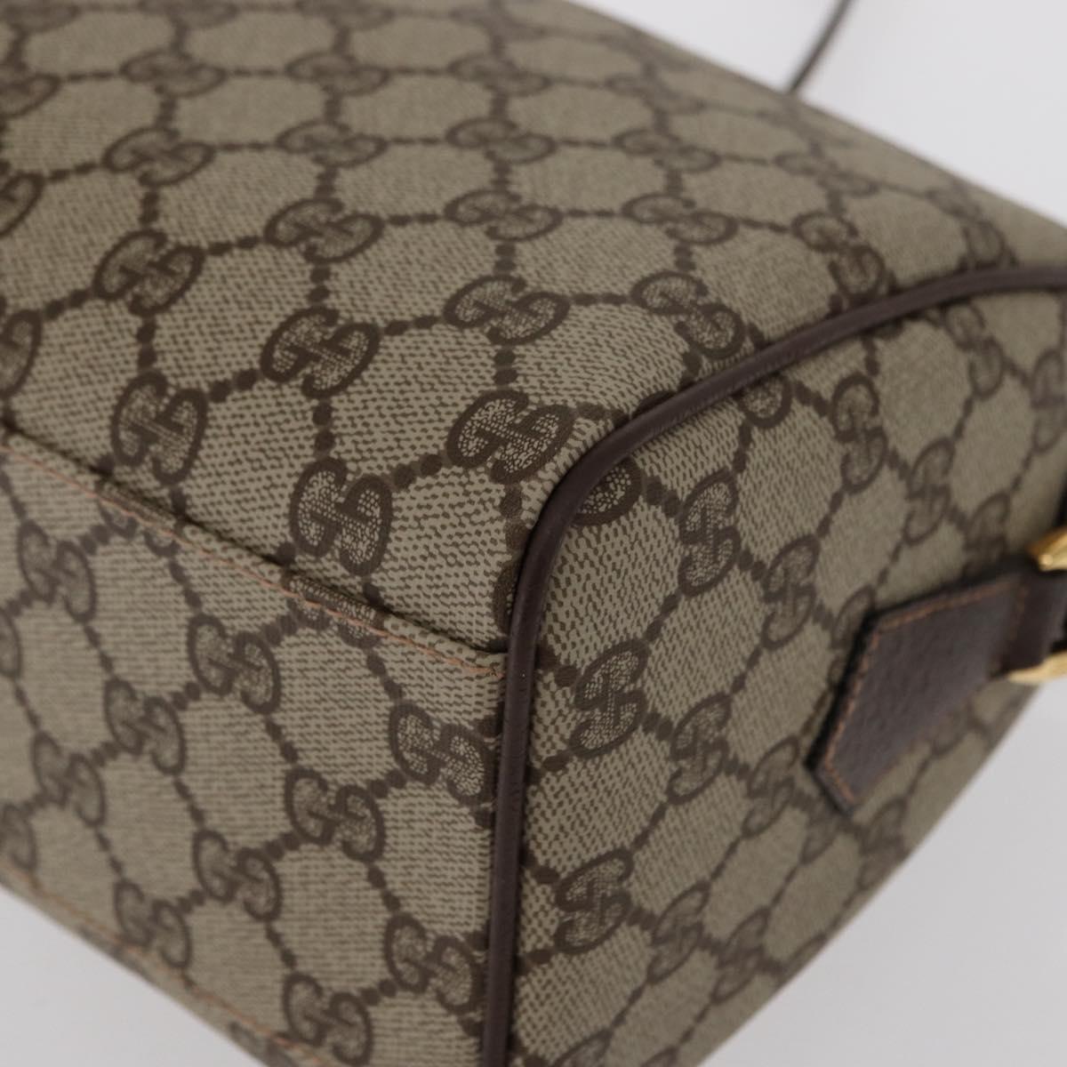 GUCCI GG Supreme Shoulder Bag PVC Beige Gold 001 115 6595 Auth 153003