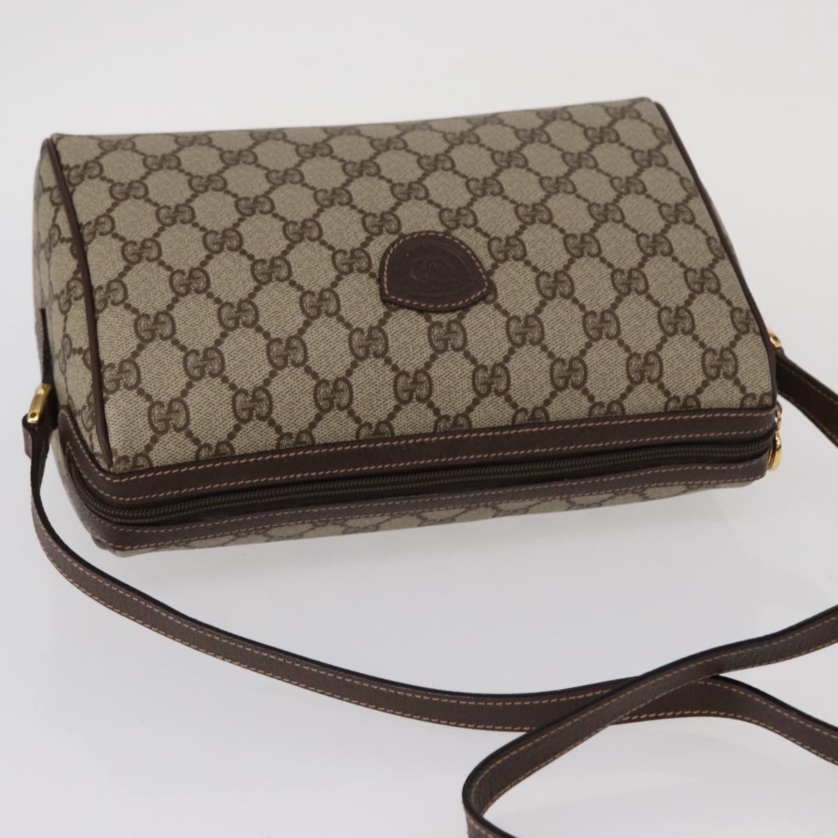 GUCCI GG Supreme Shoulder Bag PVC Beige Gold 001 115 6595 Auth 153003