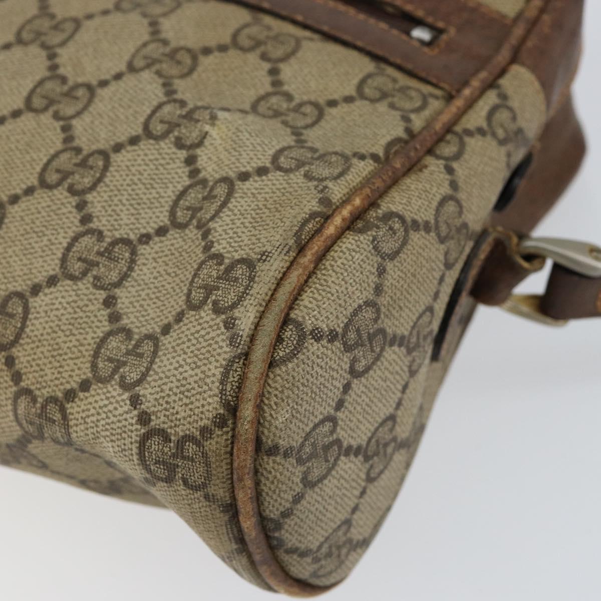 GUCCI GG Supreme Web Sherry Line Shoulder Bag PVC Beige Gold 010 378 Auth 153004