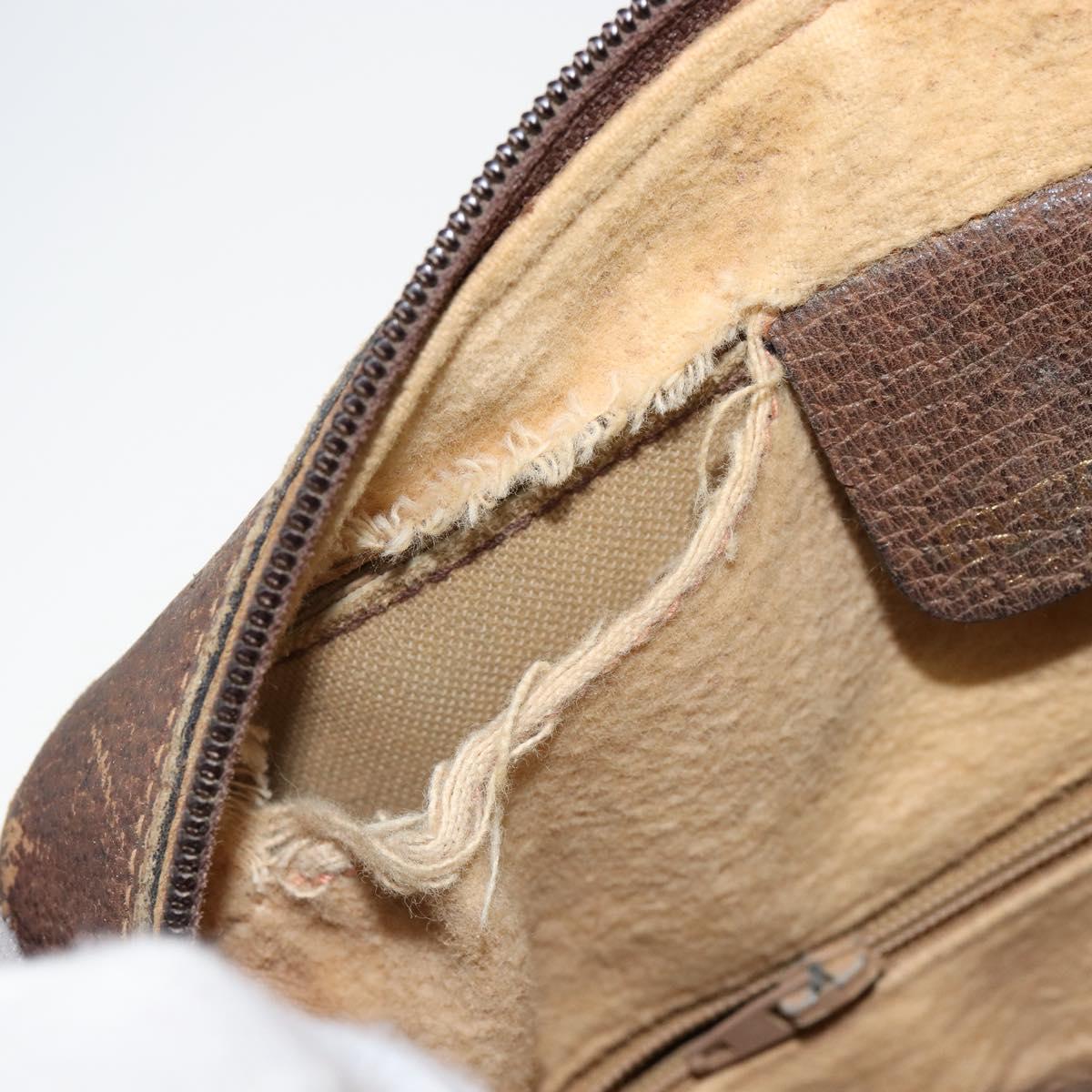 GUCCI GG Supreme Web Sherry Line Shoulder Bag PVC Beige Gold 010 378 Auth 153004