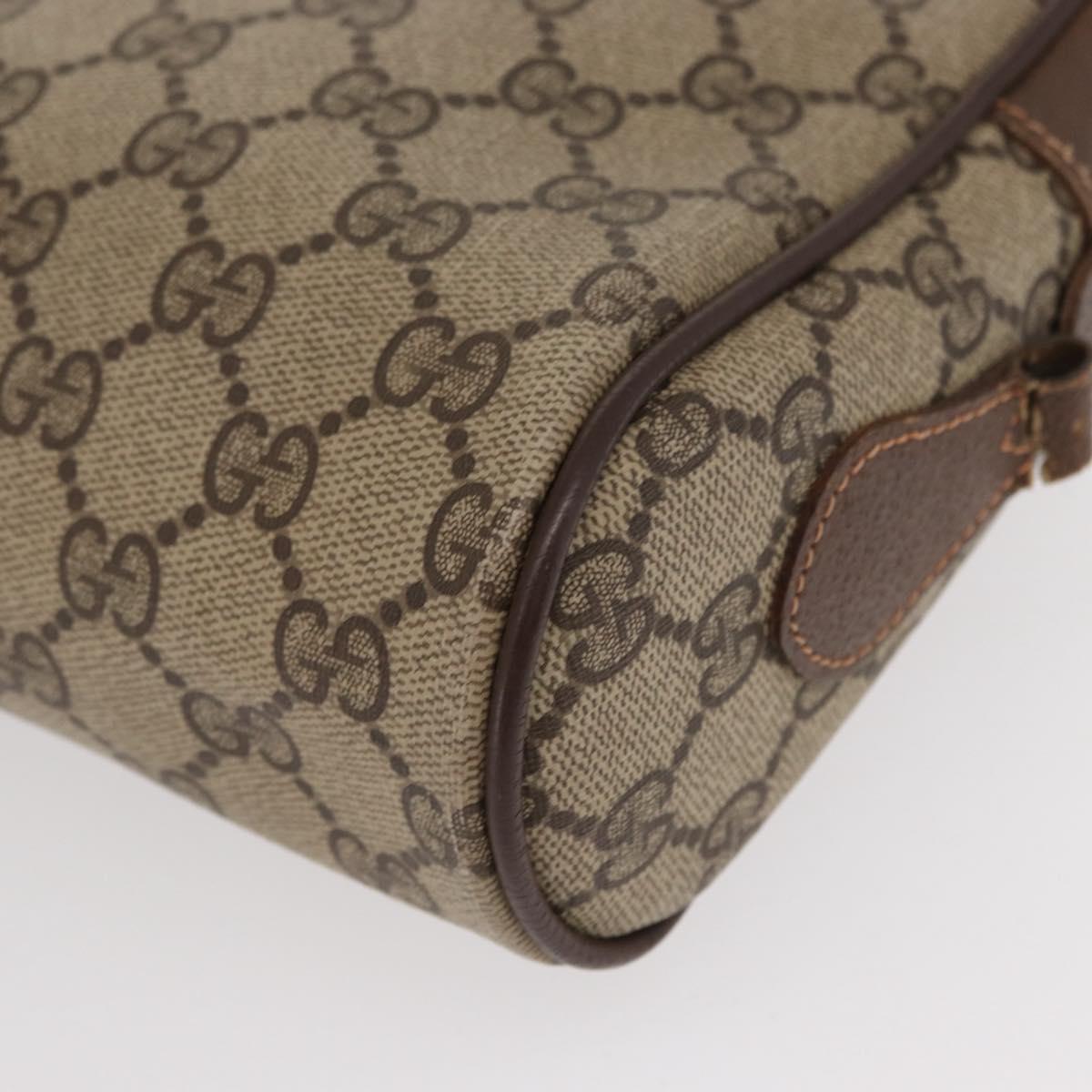 GUCCI GG Supreme Web Sherry Line Shoulder Bag PVC Beige 56 02 087 Auth 153005