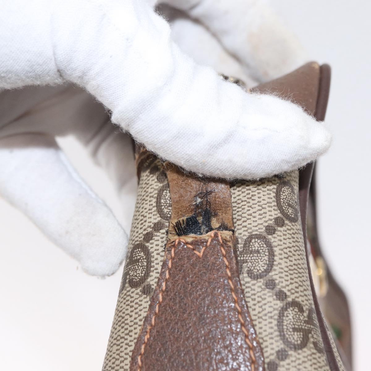 GUCCI GG Supreme Web Sherry Line Shoulder Bag PVC Beige 56 02 087 Auth 153005