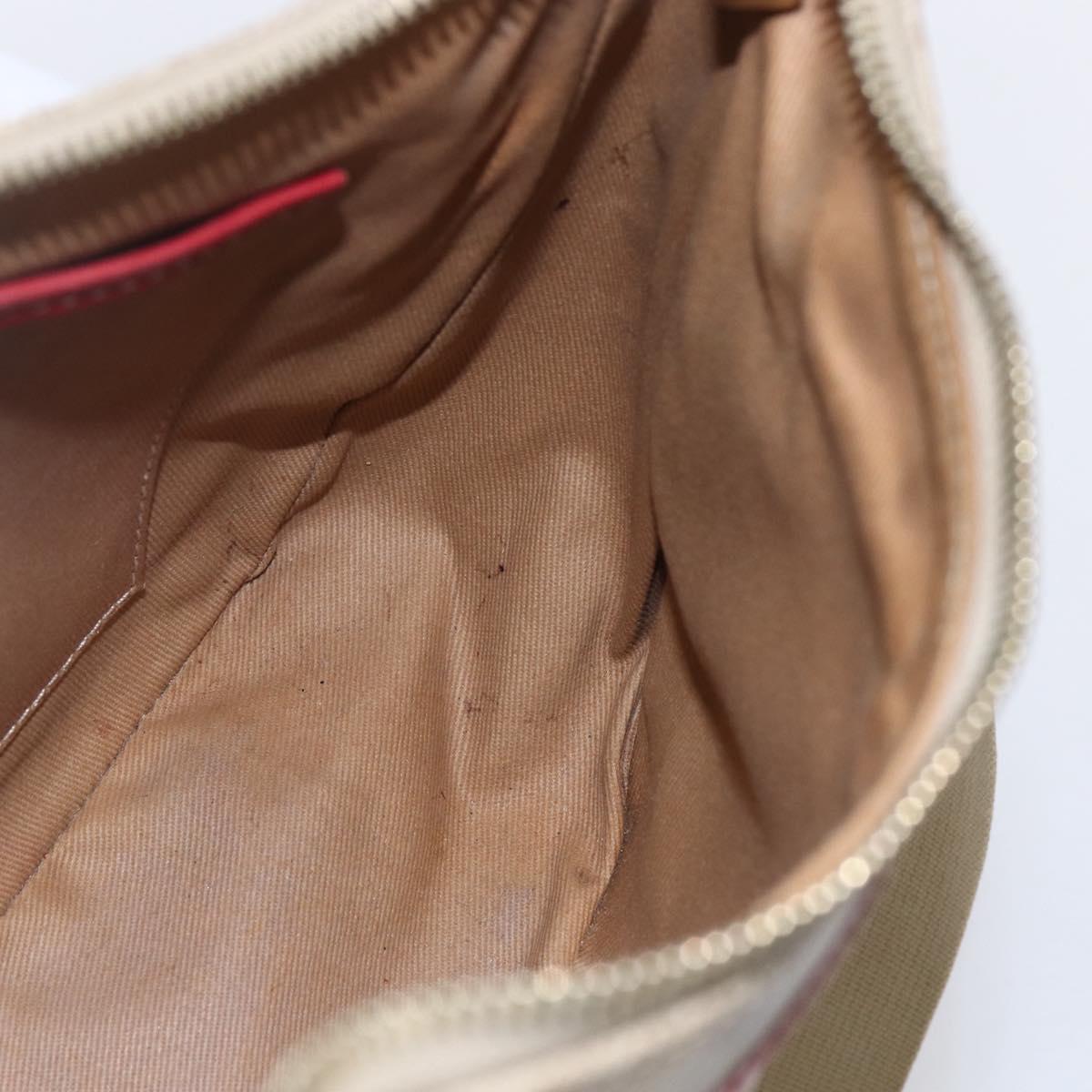 CELINE Macadam Canvas Shoulder Bag PVC Beige Gold Auth 153008