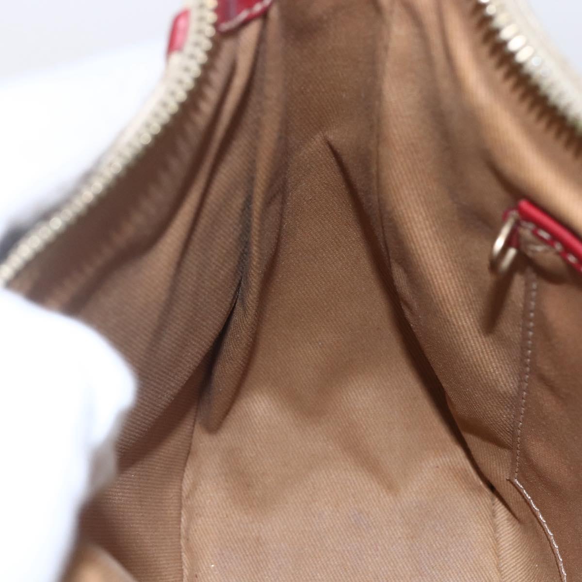 CELINE Macadam Canvas Shoulder Bag PVC Beige Gold Auth 153008