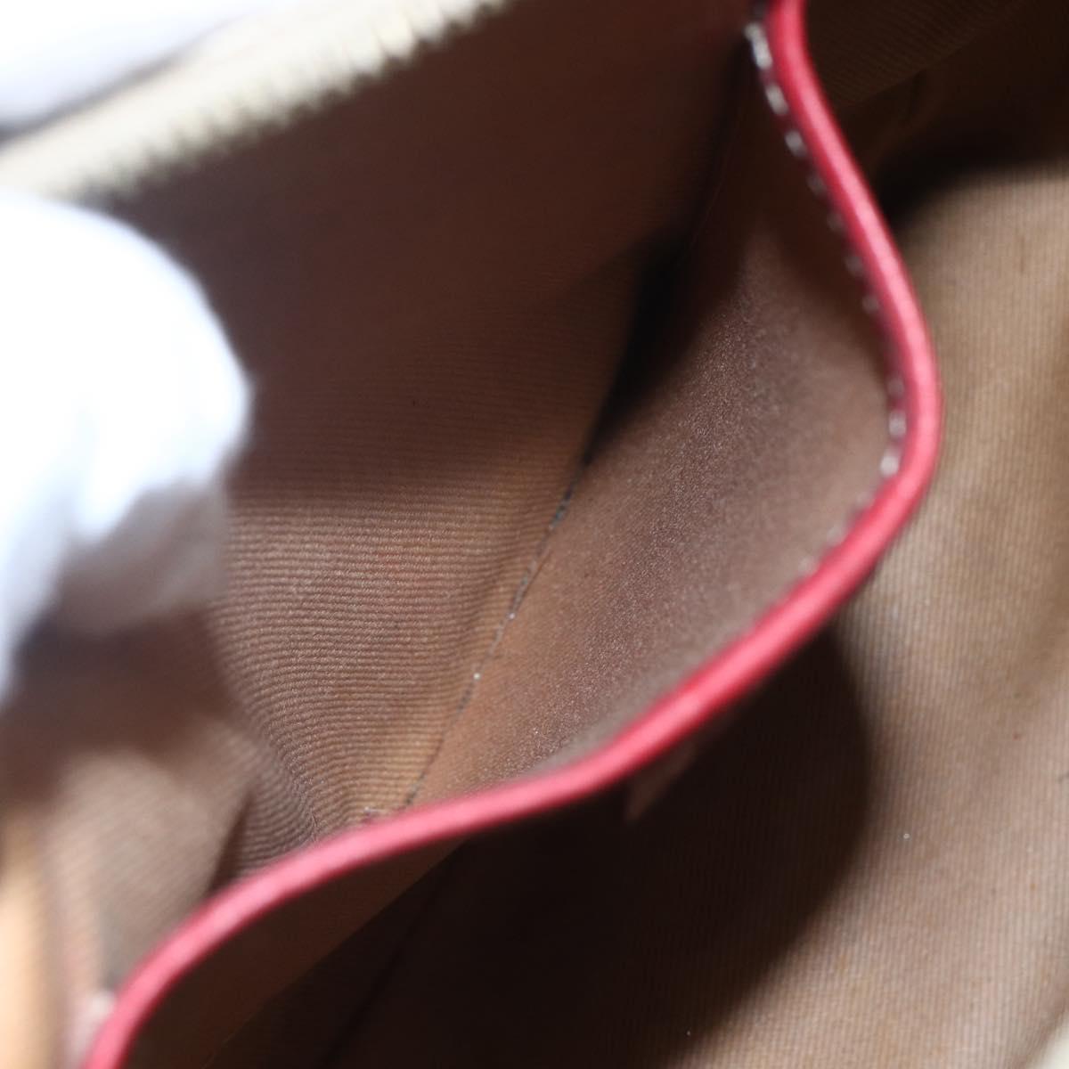 CELINE Macadam Canvas Shoulder Bag PVC Beige Gold Auth 153008