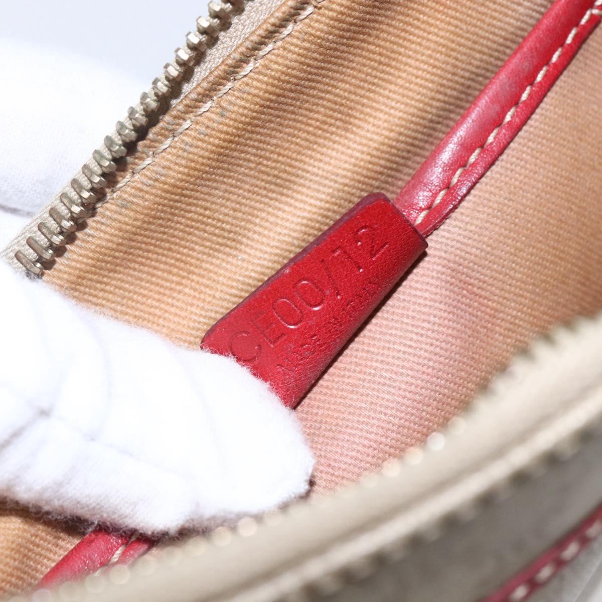 CELINE Macadam Canvas Shoulder Bag PVC Beige Gold Auth 153008