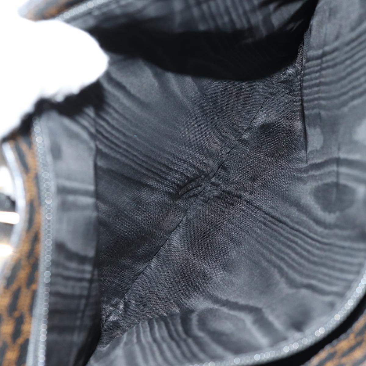 CELINE Macadam Canvas Tote Bag PVC Leather Black Gold Auth 153009V