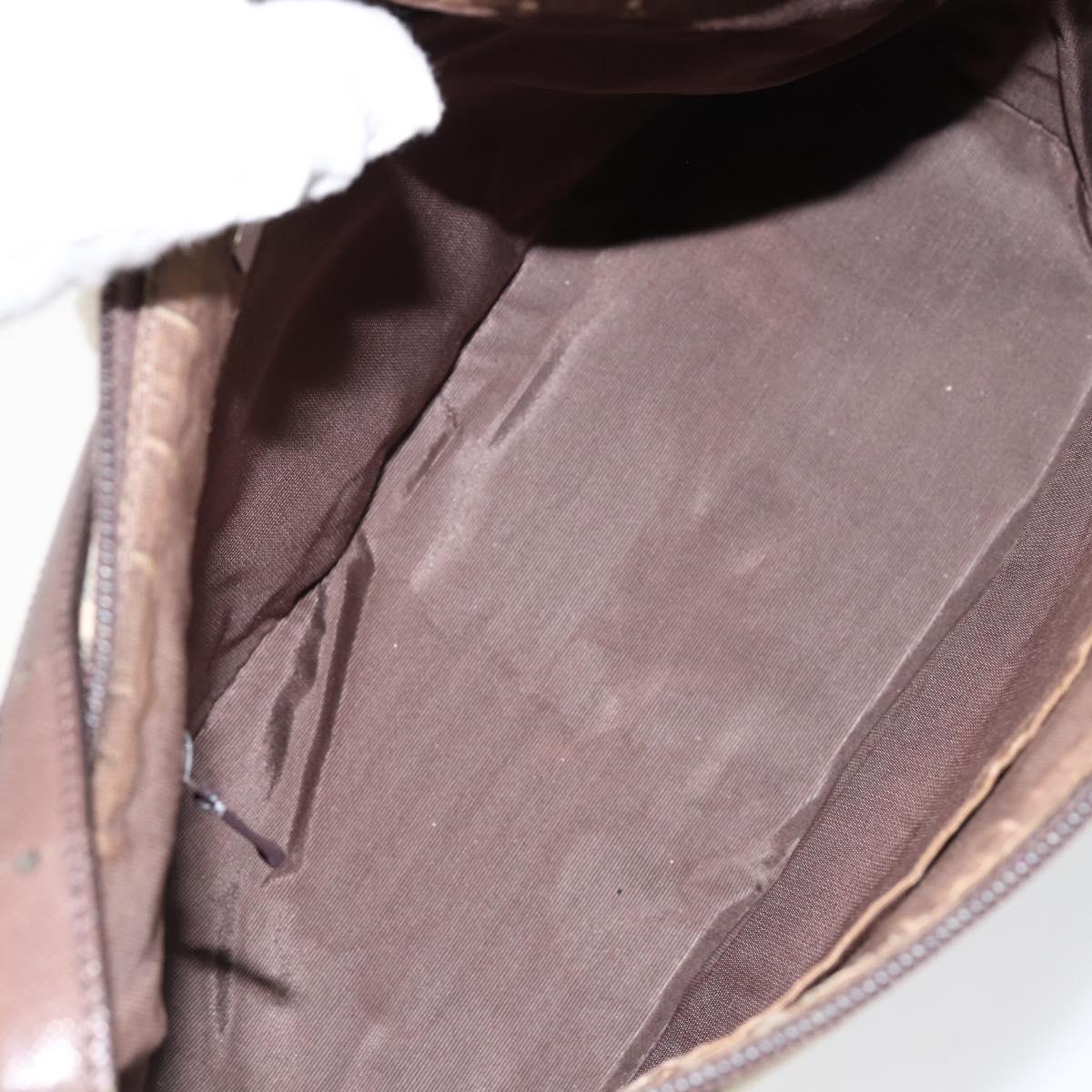 BURBERRY Nova Check Shoulder Bag Canvas Beige Silver Auth 153010