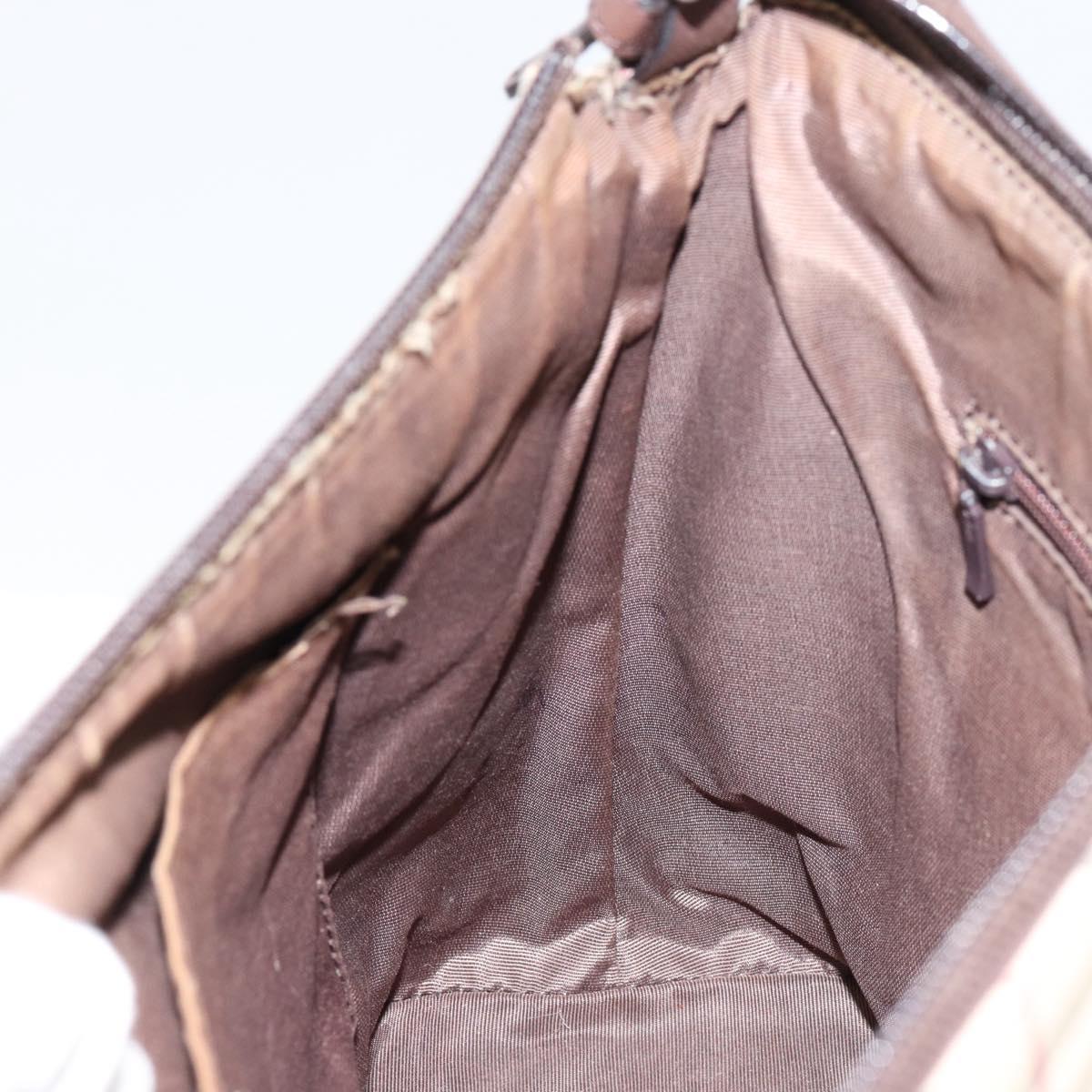 BURBERRY Nova Check Shoulder Bag Canvas Beige Silver Auth 153010