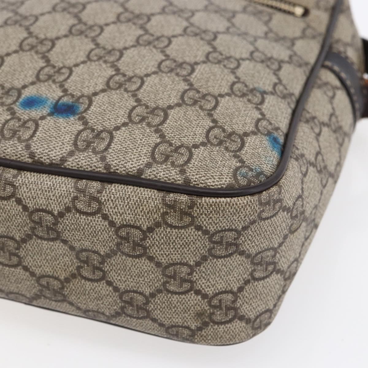 GUCCI GG Supreme Shoulder Bag PVC Beige Gold 233268 Auth 153011