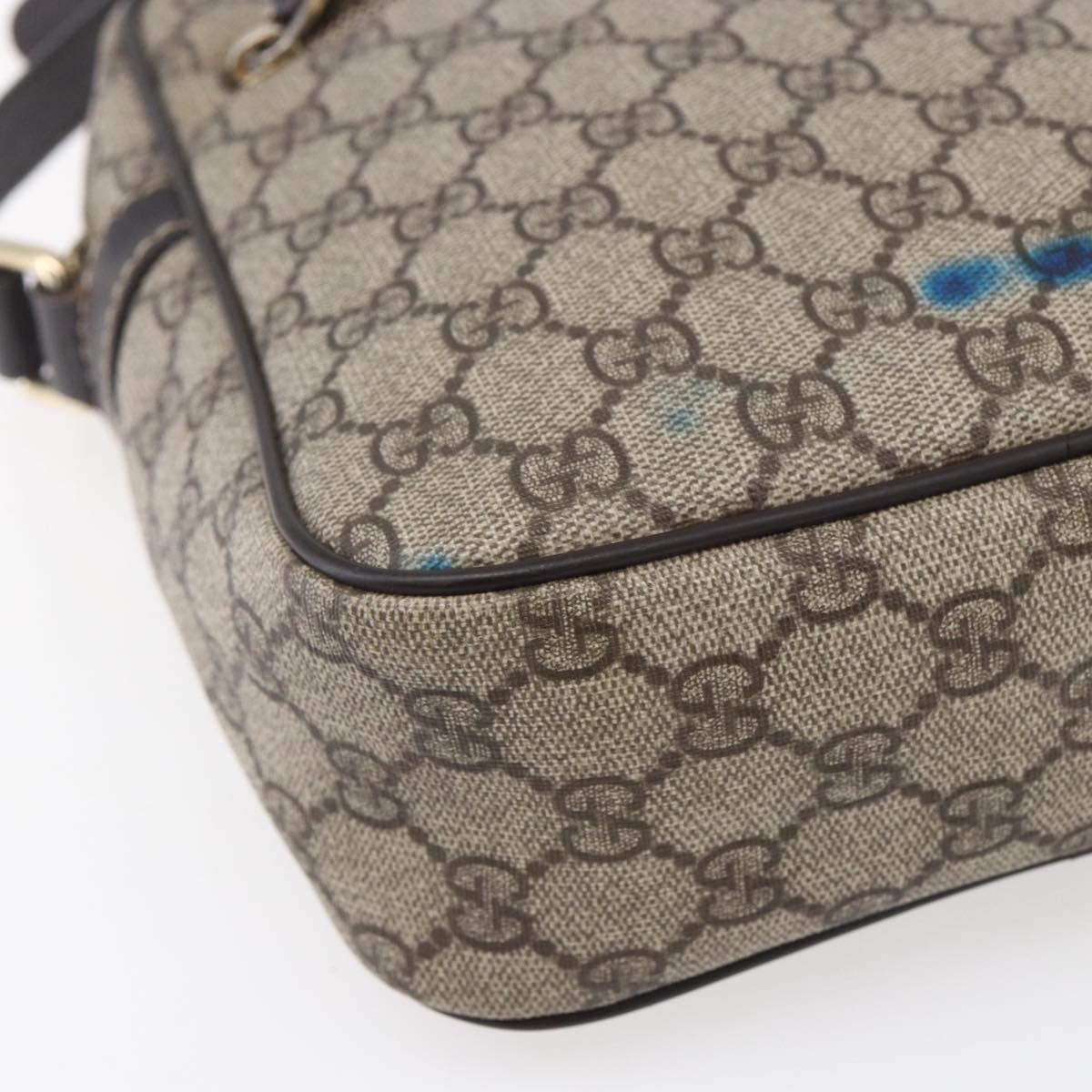 GUCCI GG Supreme Shoulder Bag PVC Beige Gold 233268 Auth 153011